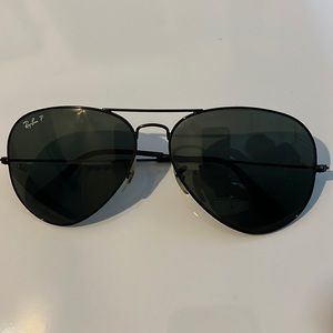 Ray Ban All Black Polarized Aviator Sunglasses